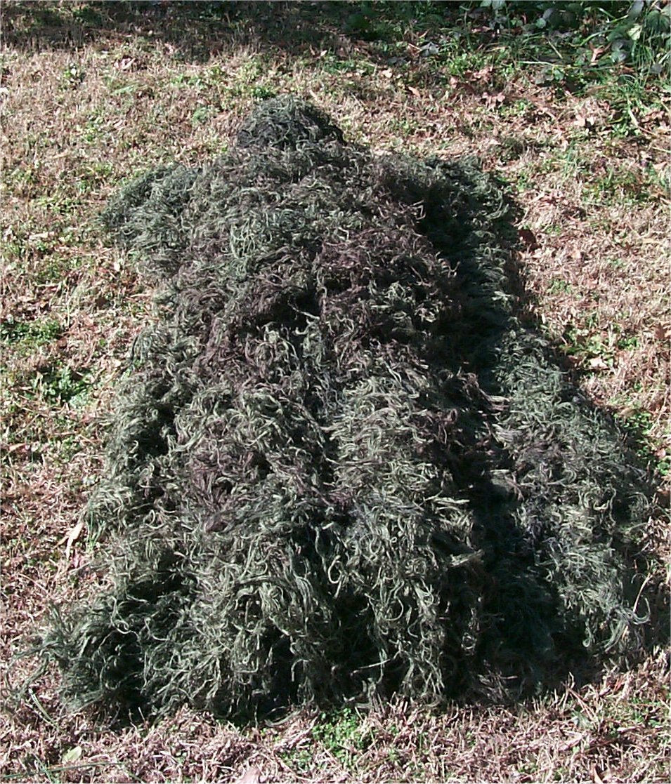 4 x 6 foot ghillie backpack cover / blanket in Woodland