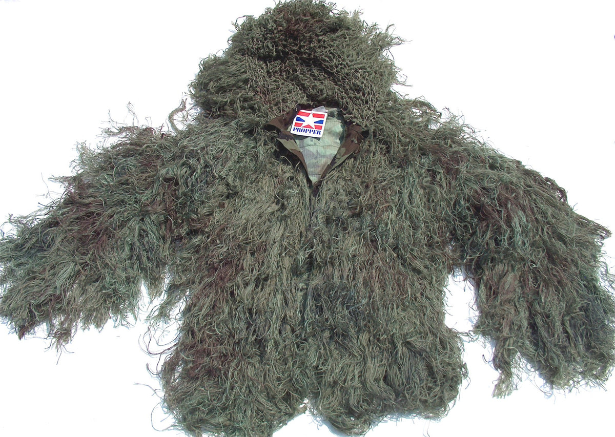 Jute BDU ghillie jacket in Leafy Green camouflage