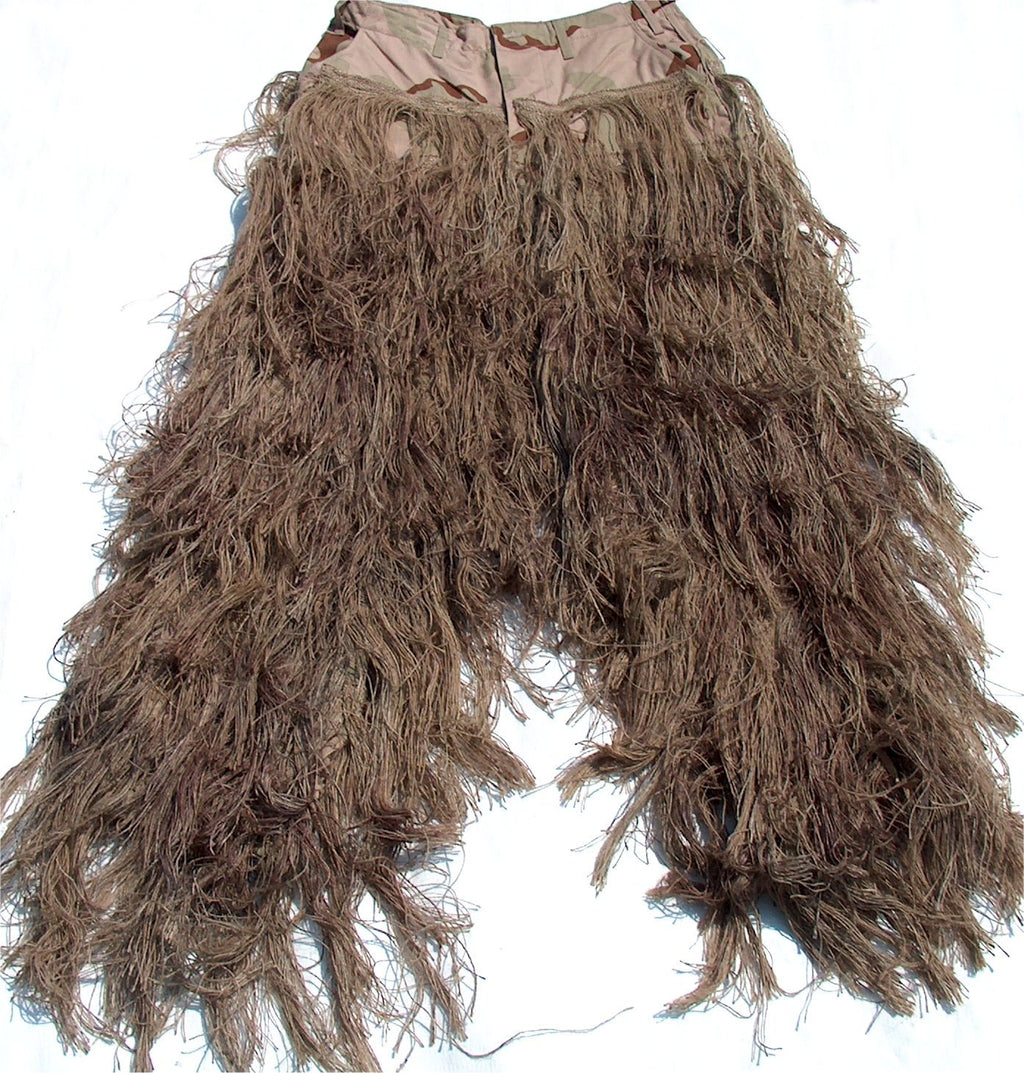 Jute BDU ghillie pants in Desert camouflage