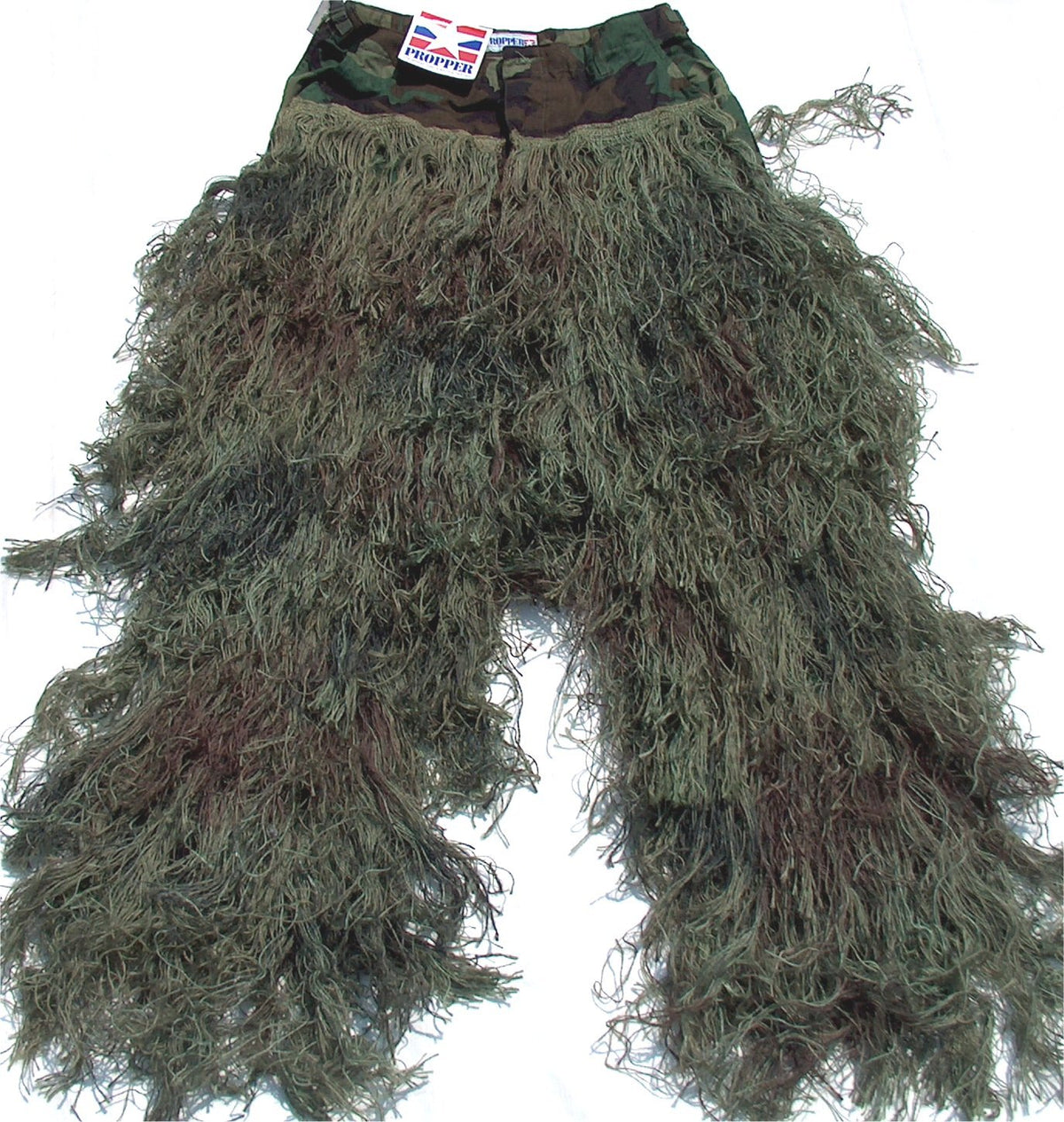 Jute BDU ghillie pants in Leafy Green camouflage