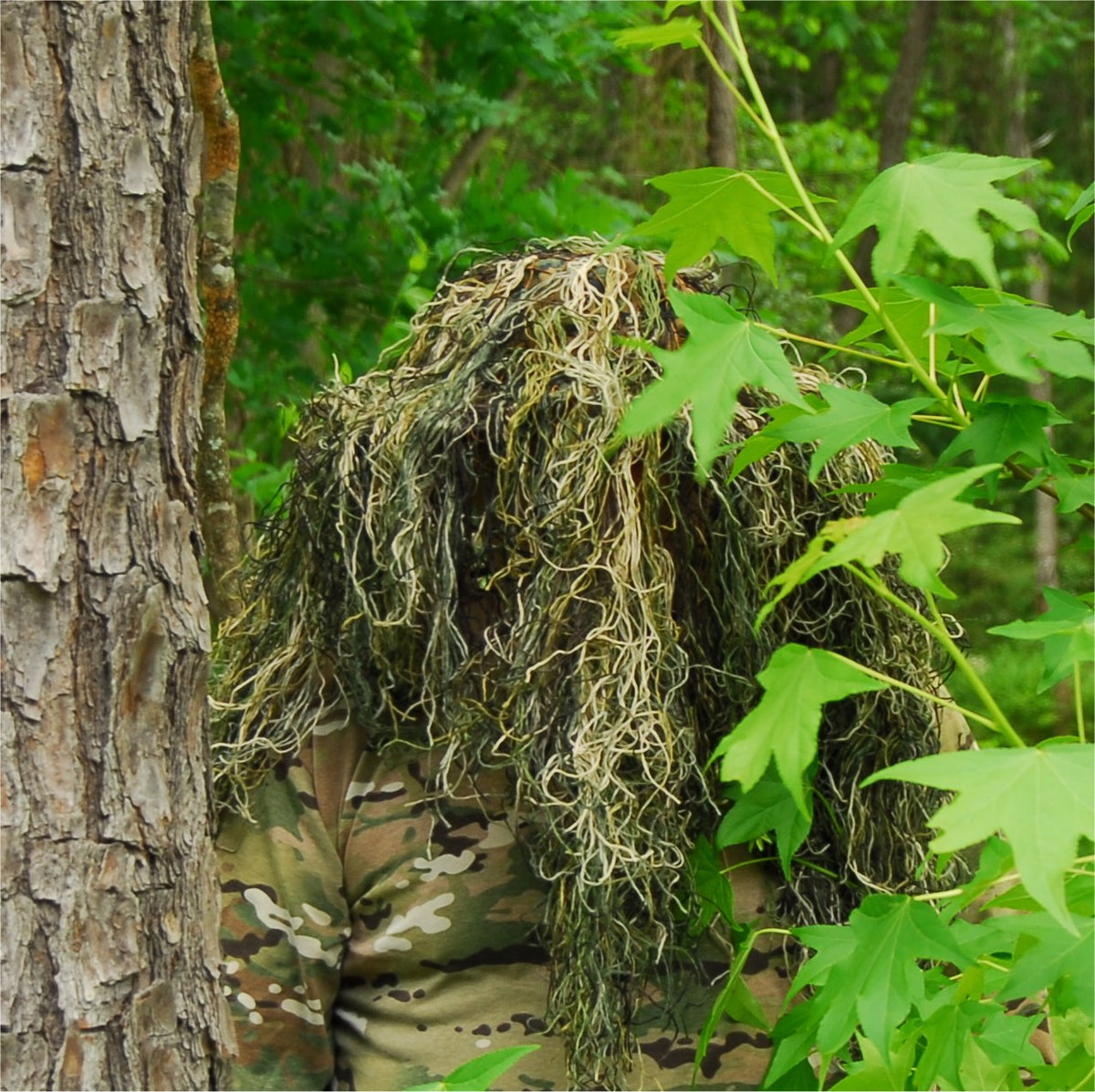 Woodland Ghillie Sniper Boonie Hat, front view