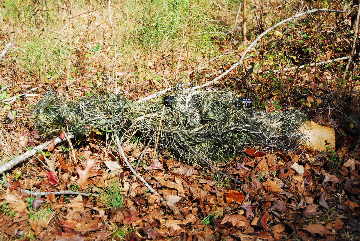Woodland synthetic ghillie rifle wrap