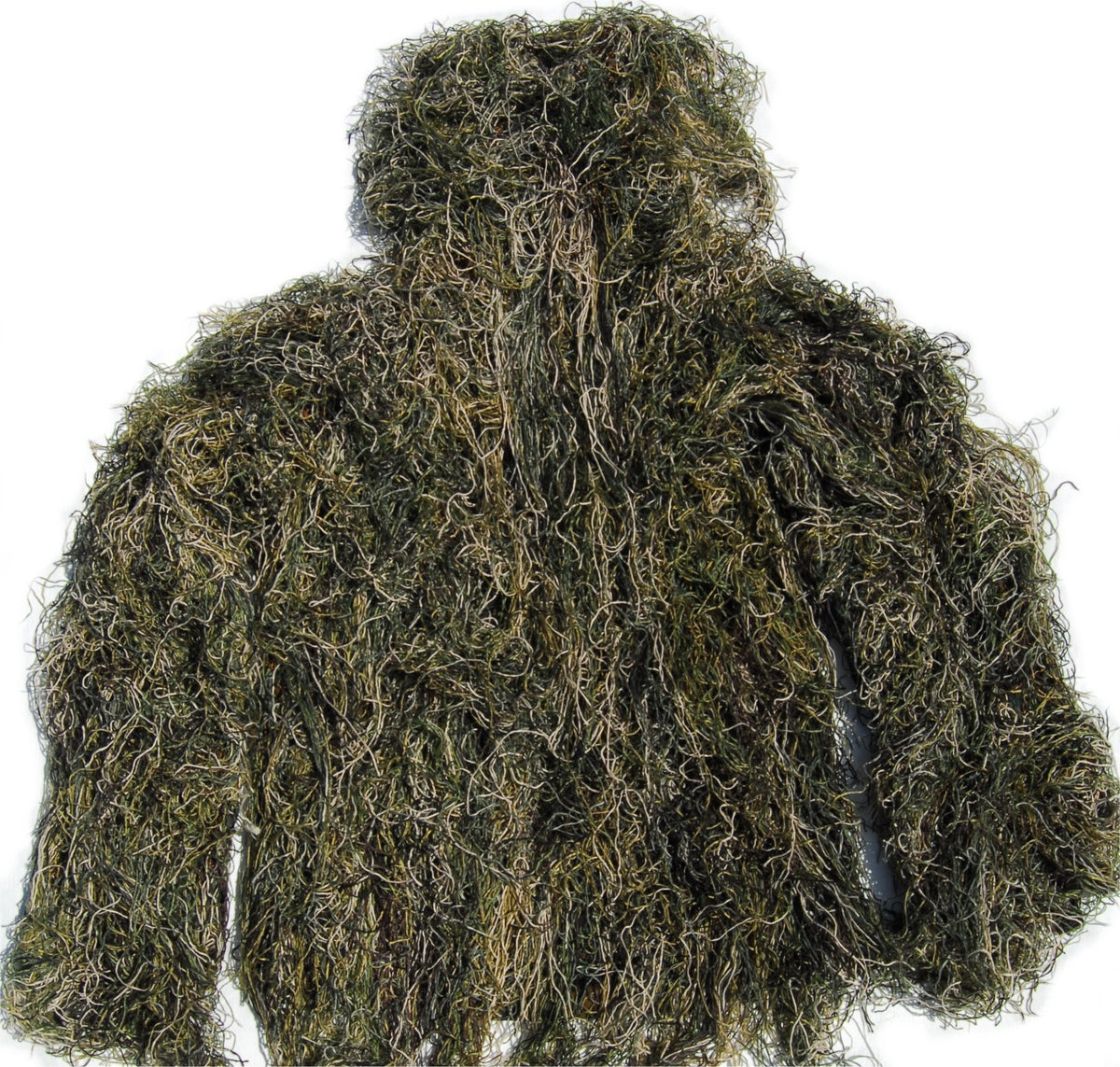Synthetic sniper BDU ghillie jacket, Woodland back view