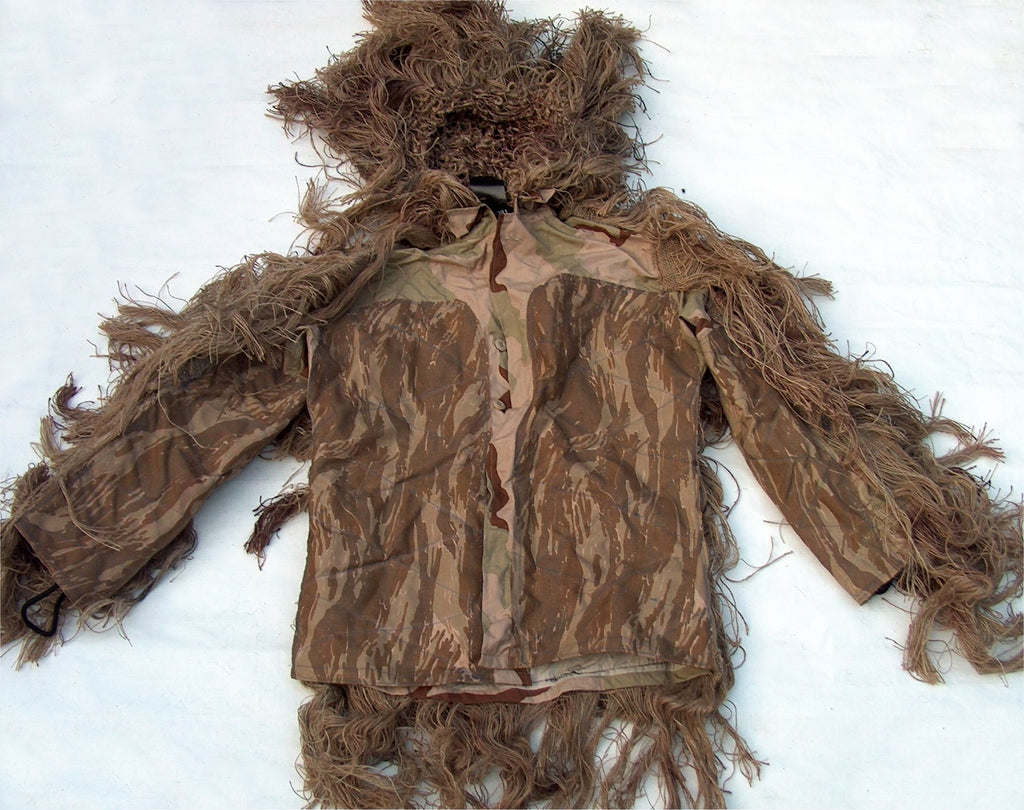 Jute sniper ghillie jacket in desert camouflage