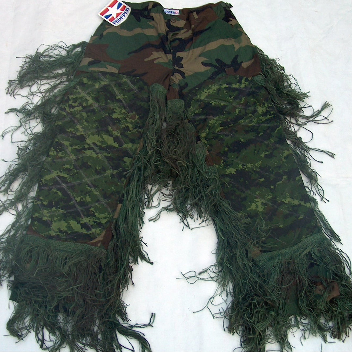 Jute sniper BDU ghillie pants in Leafy Green camouflage