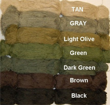 Synthetic ghillie thread color guide