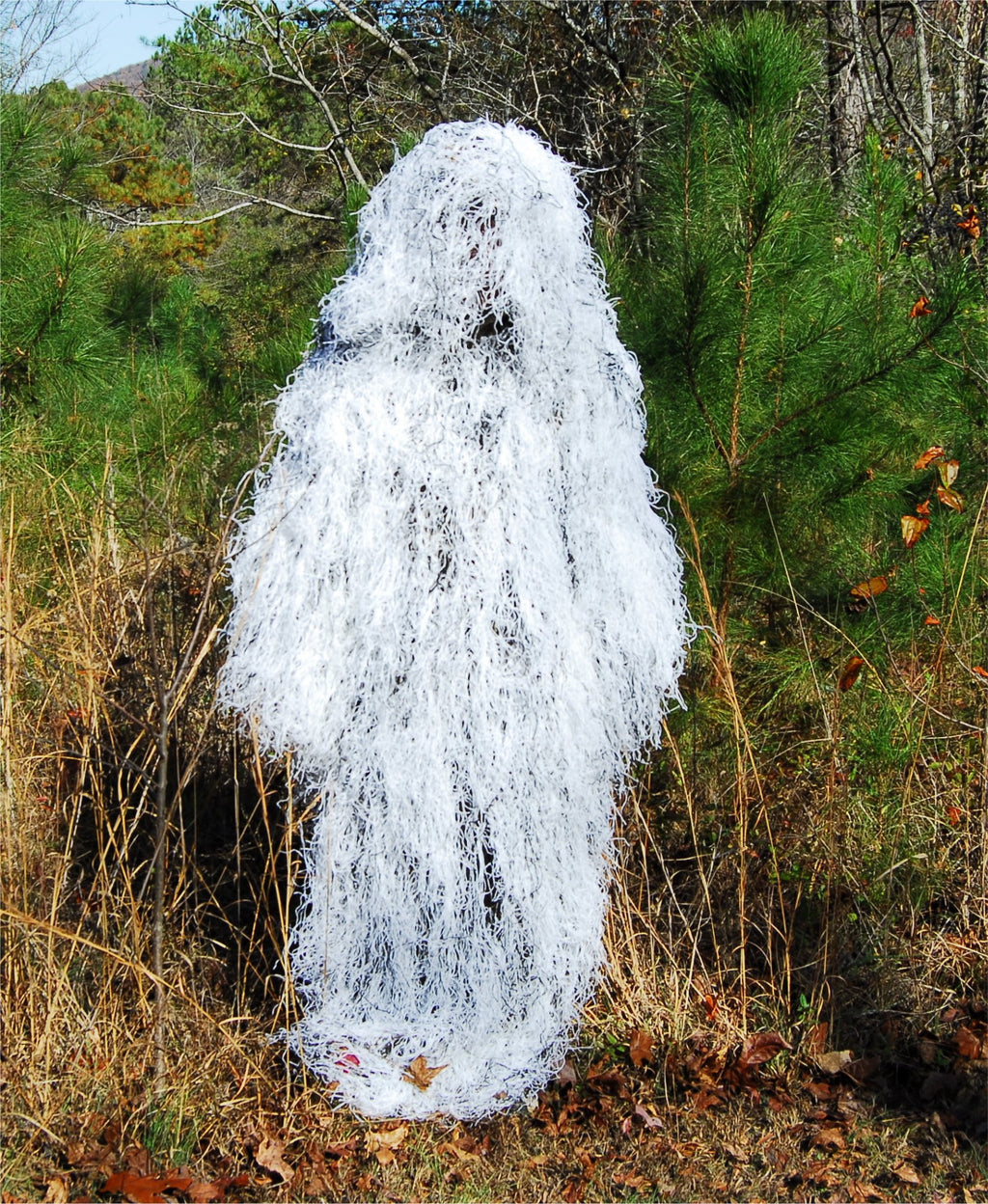 Winter White synthetic ghillie poncho