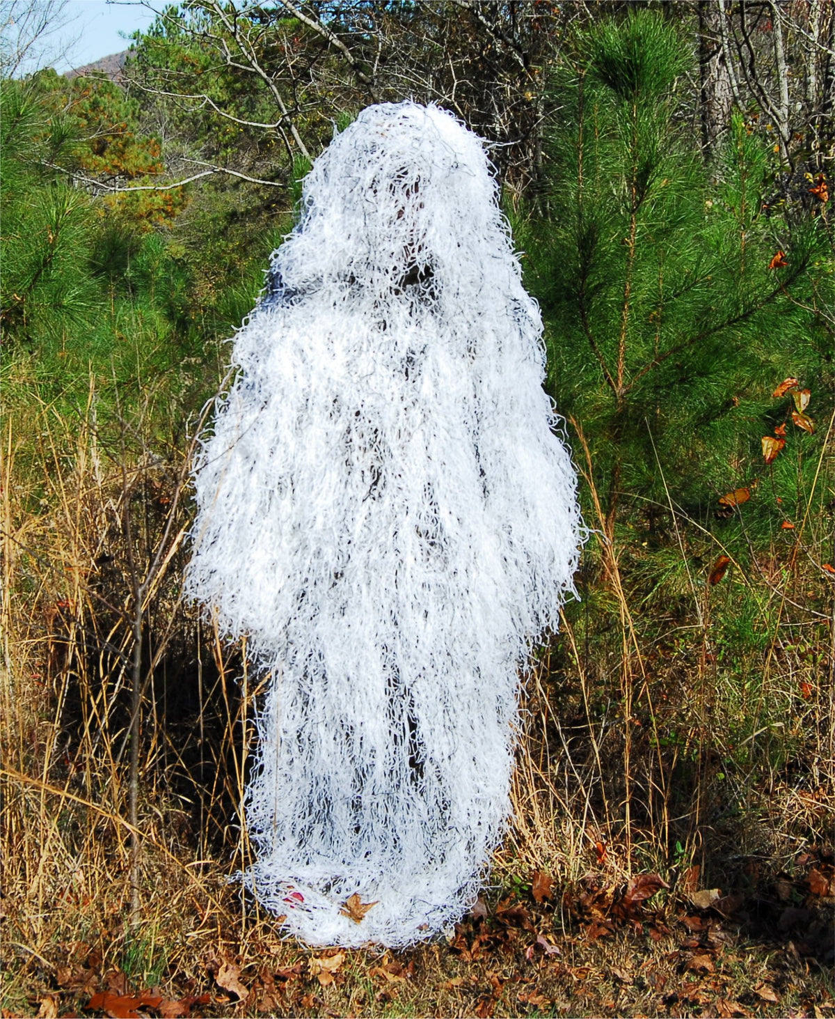 Winter White synthetic ghillie poncho