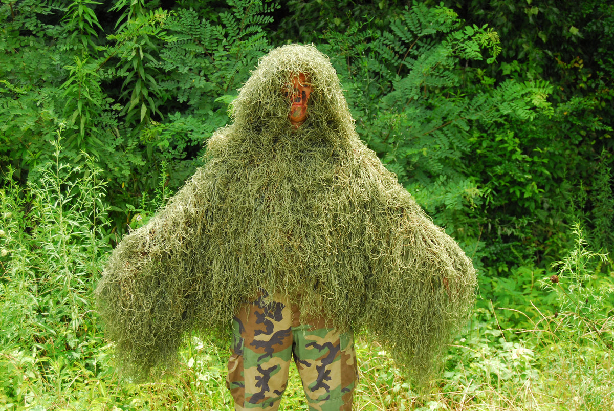 Leafy Green synthetic Tracker ghillie poncho
